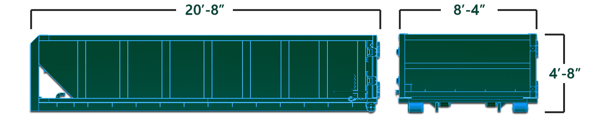 Royall 20 Yard Rolloff Dumpster Dimensions